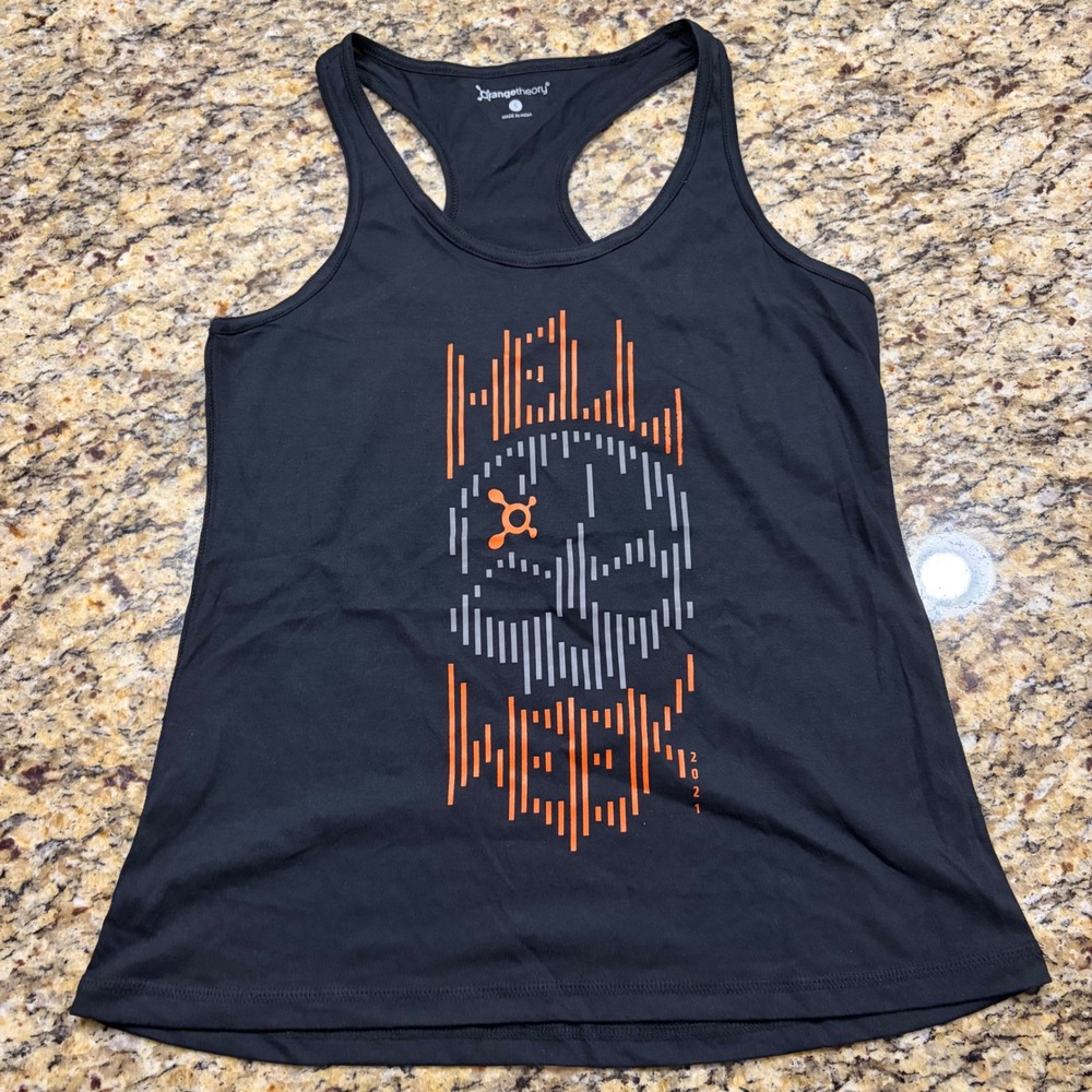Orangetheory Hell Week 2021 Tank Top Womens Small Black Racerback Skull ws